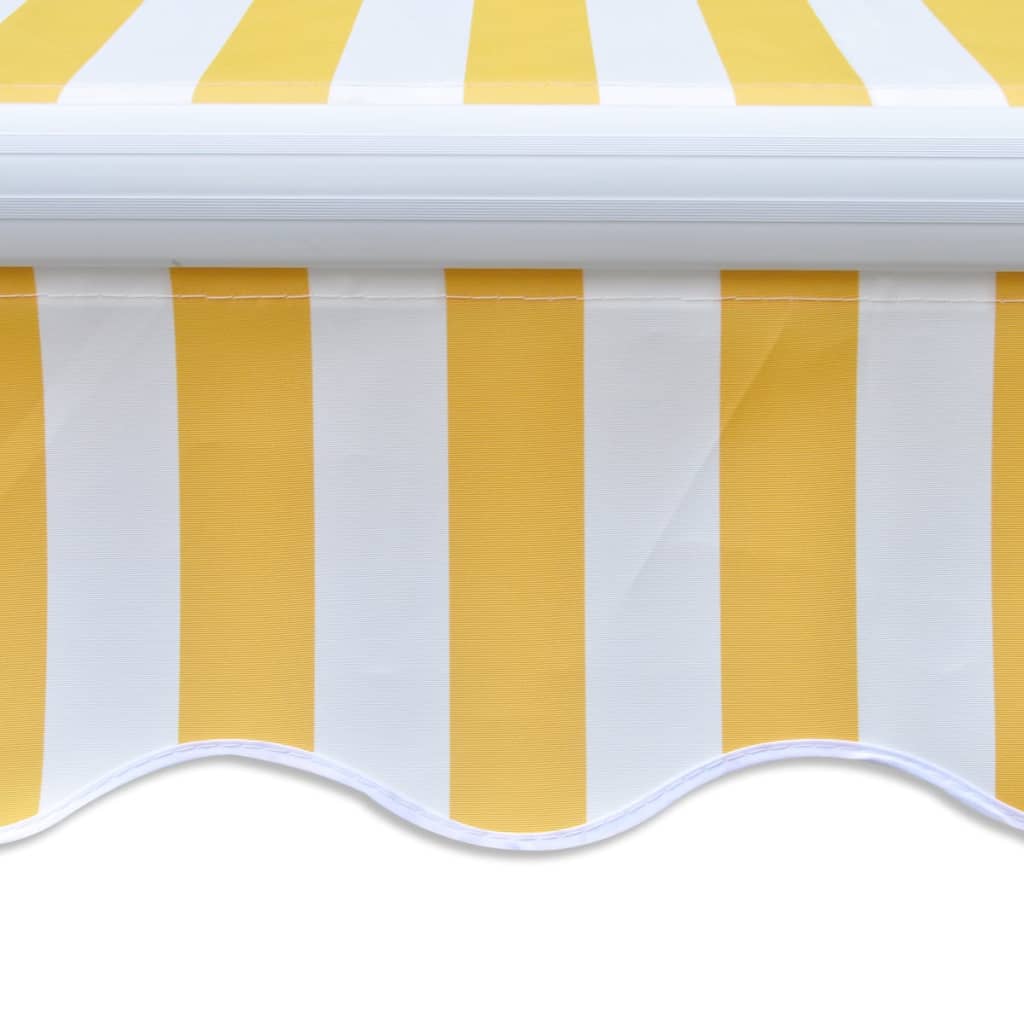 Toldo plegable de operación manual 300 cm amarillo y blanco