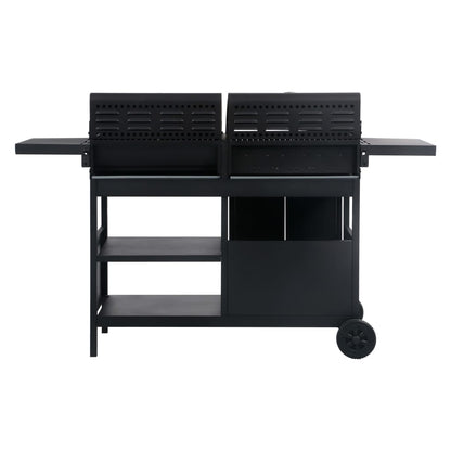 3-burner gas and charcoal combination barbecue