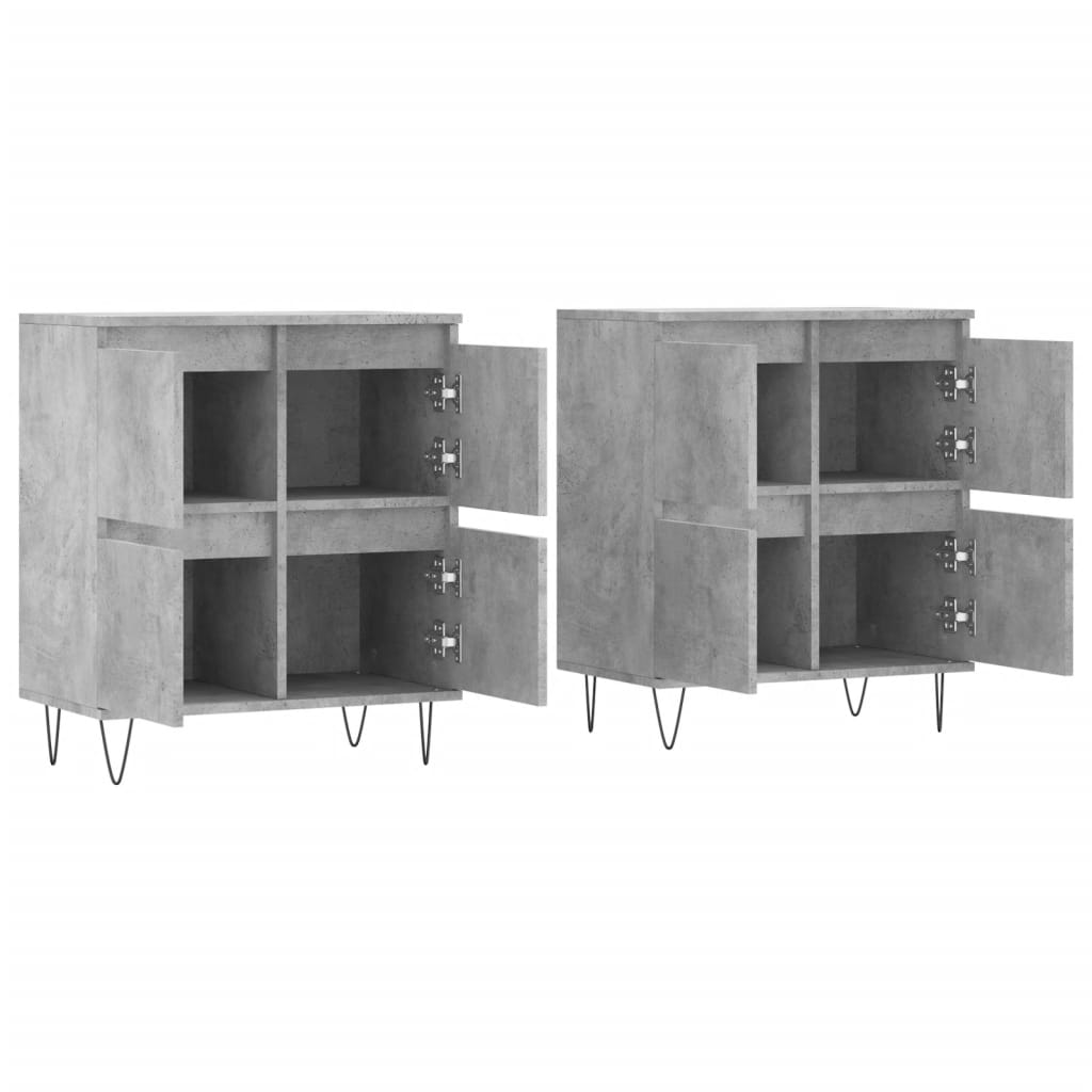 Sideboards 2 pcs concrete grey plywood