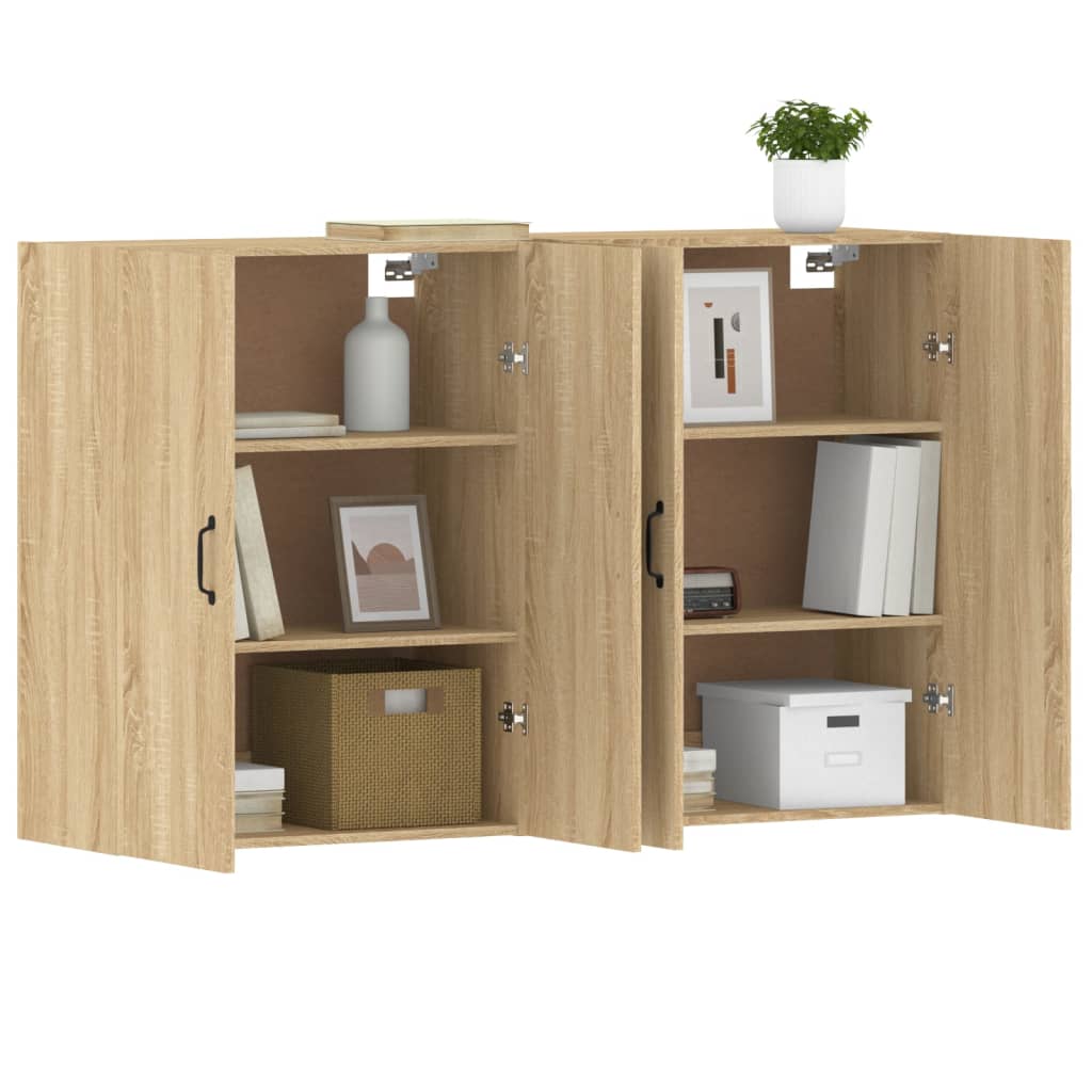 Wall cabinets 2 pcs engineered wood Sonoma oak