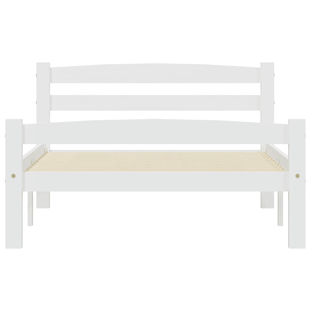 Estructura de cama de madera maciza de pino blanca 90x200 cm