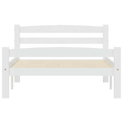 Estructura de cama de madera maciza de pino blanca 90x200 cm