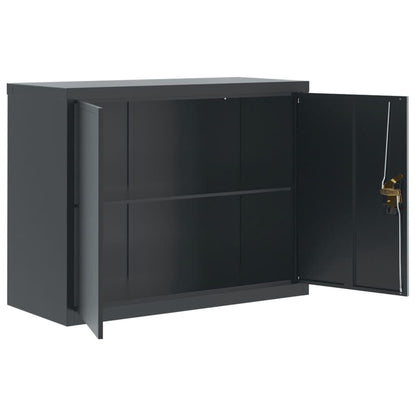 Anthracite grey steel filing cabinet 90x40x70 cm