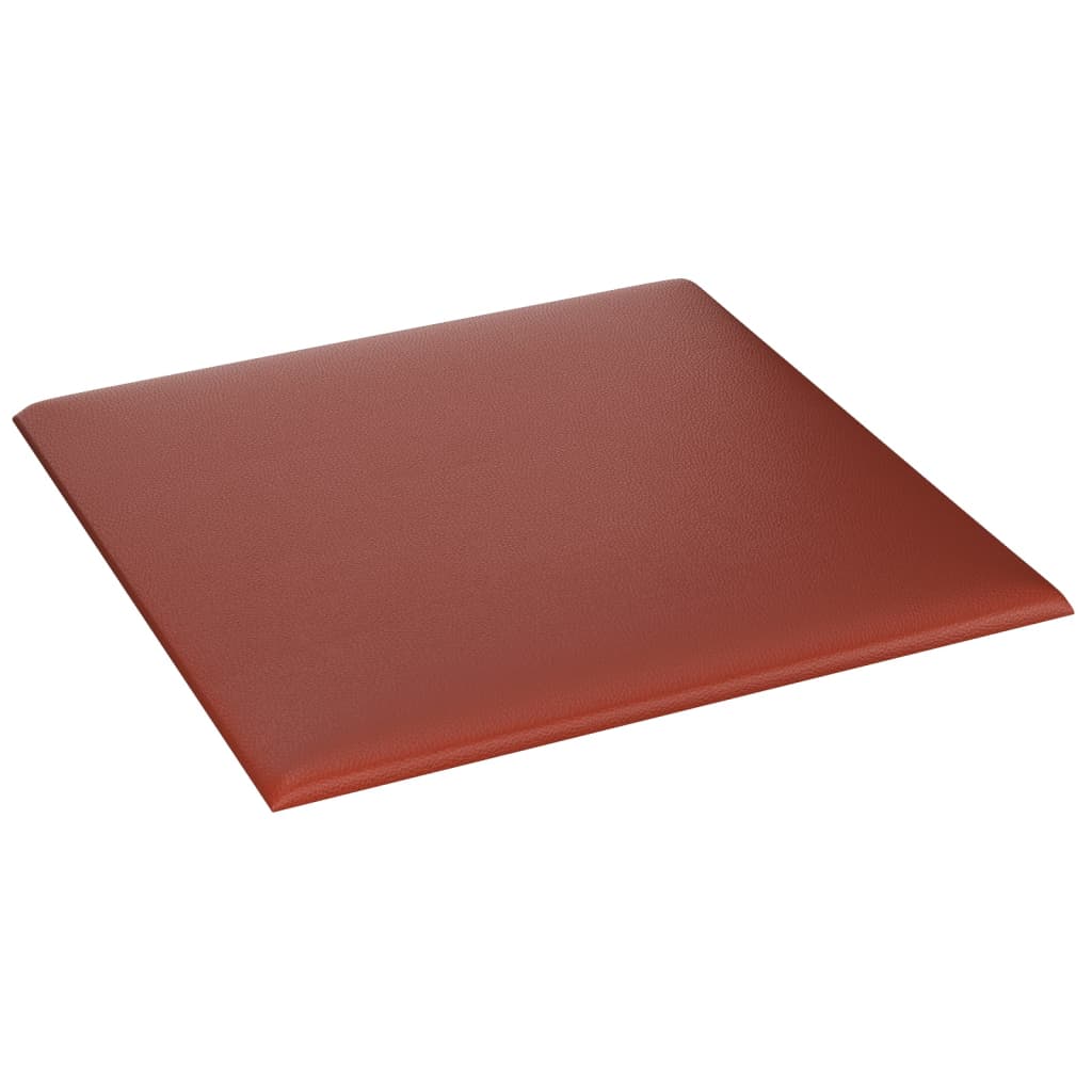 Paneles pared 12 uds cuero sintético rojo tinto 30x30 cm 1,08m²