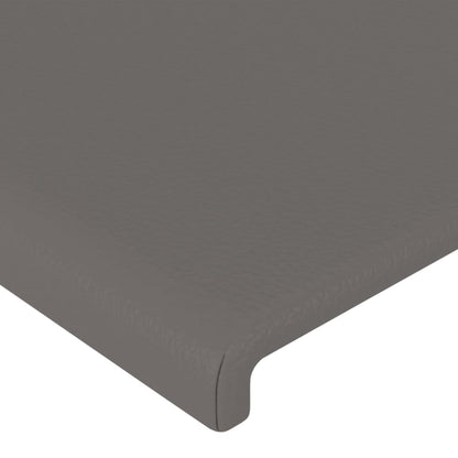 Headboards 2 units synthetic leather grey 72x5x78/88 cm