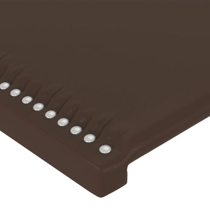 Brown faux leather headboard 100x5x78/88 cm