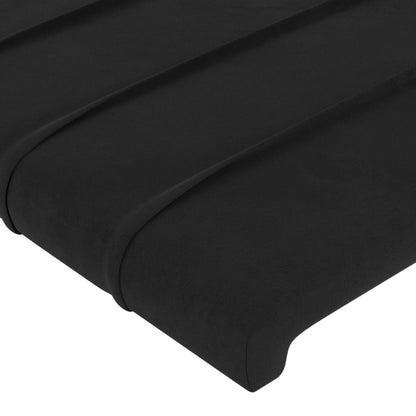 Headboards 2 units black velvet 90x5x78/88 cm