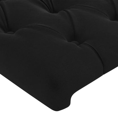 Black velvet headboard 100x7x78/88 cm