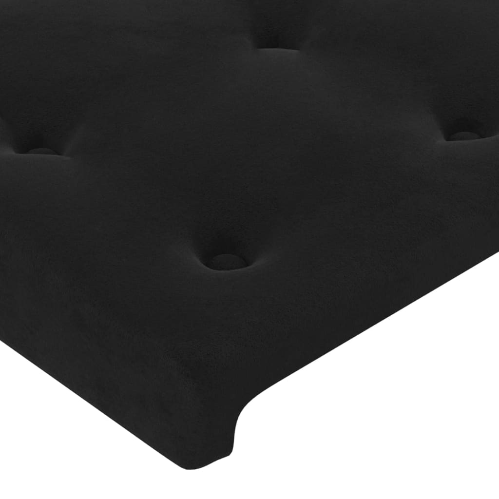 Black velvet headboard 90x5x78/88 cm