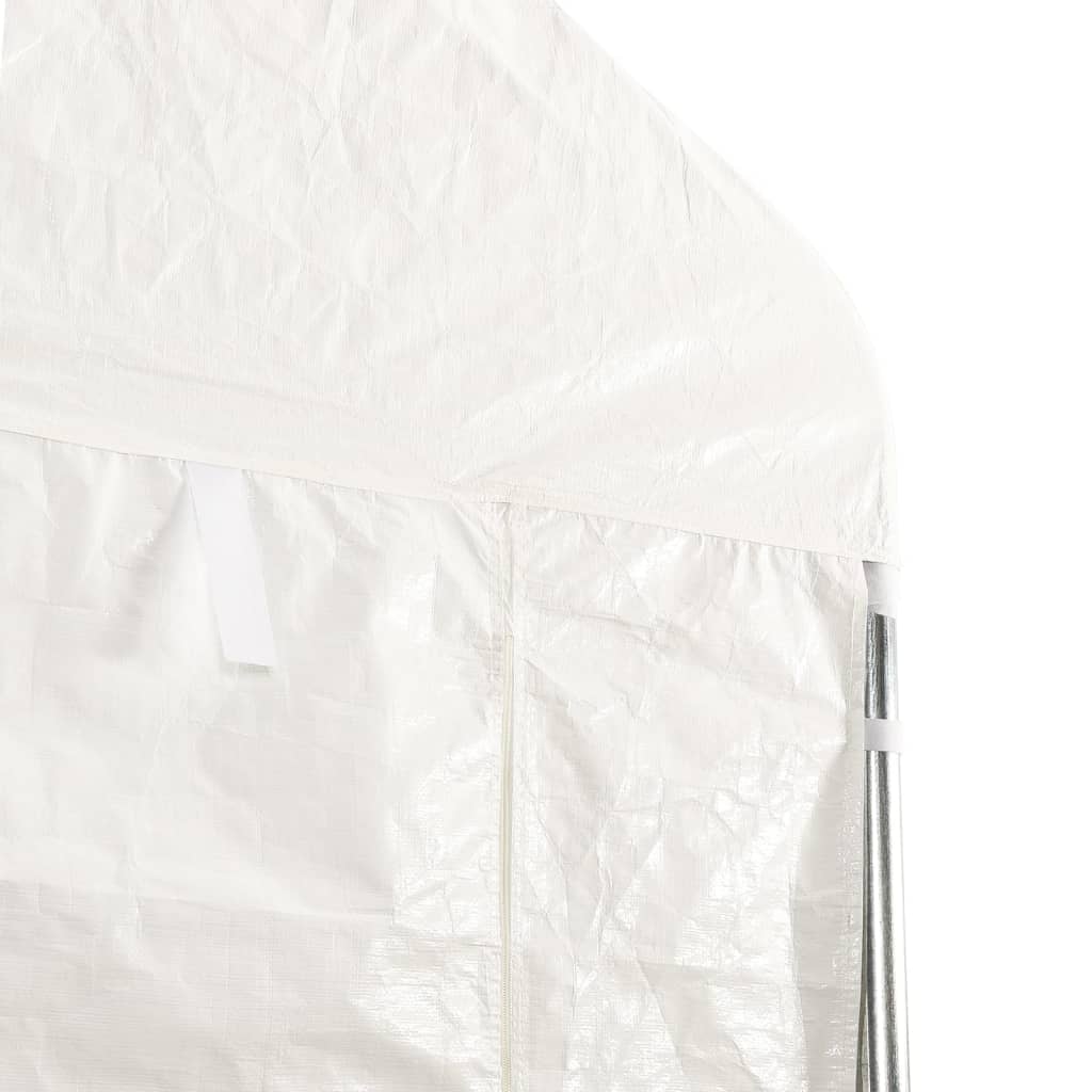 Gazebo tent with white polyethylene roof 