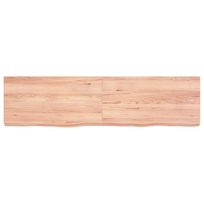 Estante pared madera roble tratada marrón claro 120x30x(2-6) cm