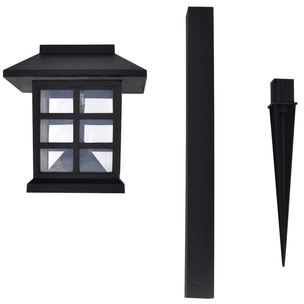 Solar Lantern Set 12 pcs with Stakes 8.6x8.6x38cm 