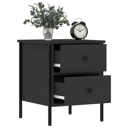 Bedside tables 2 pcs engineered wood black 40x42x50 cm