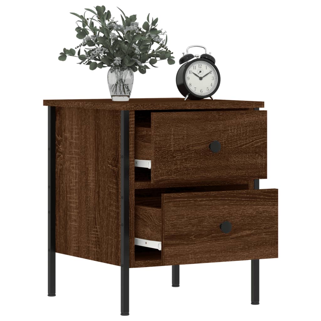 Bedside tables 2 pcs engineered wood brown oak 40x42x50 cm