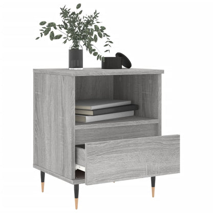 Bedside table 2 pcs engineered wood Sonoma grey 40x35x50 cm