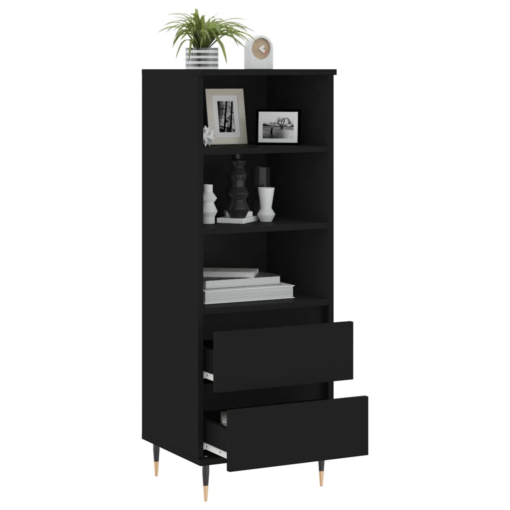 High sideboard black plywood 40x36x110 cm