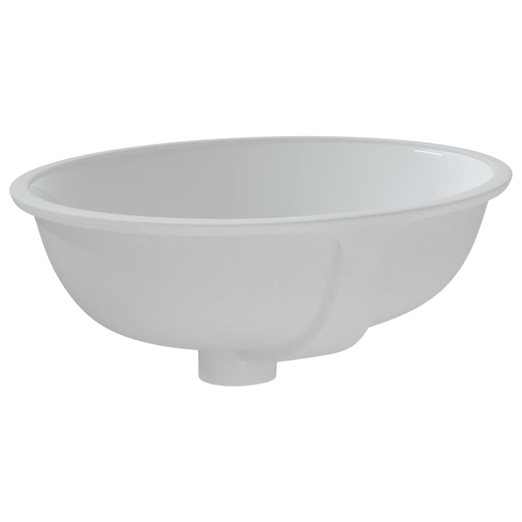 White ceramic oval bathroom sink 43x35x19 cm