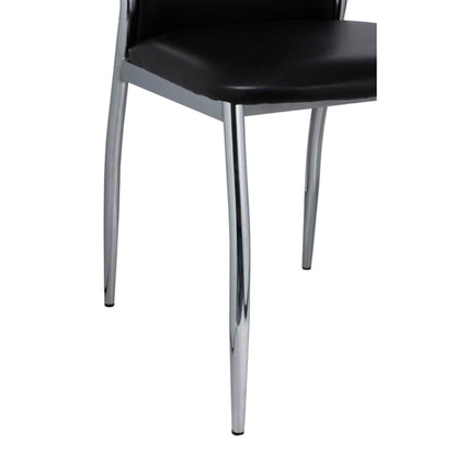 Dining room chairs 6 units black synthetic leather