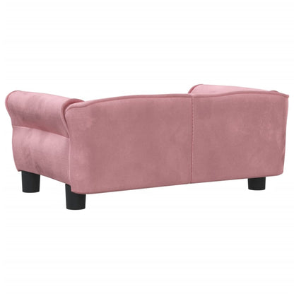 Cama para perros de terciopelo rosa 70x45x30 cm