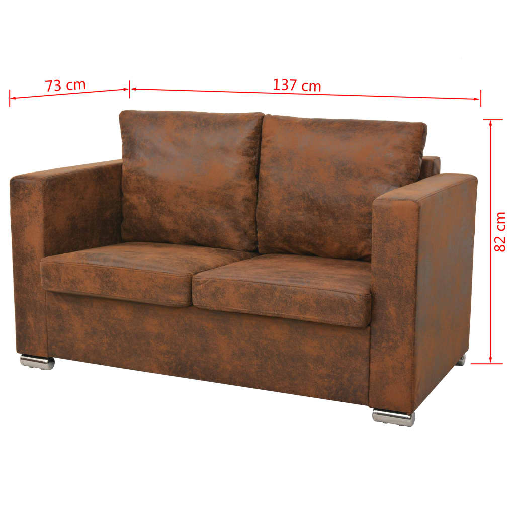 vidaXl Sofa de 2 plazas 137x73x82 cm piel de ante artificial