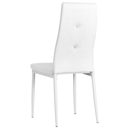 Dining room chairs 4 units white synthetic leather