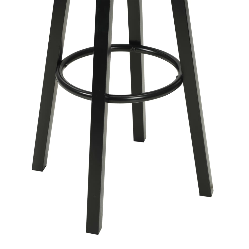 Kitchen stools 2 units black synthetic leather