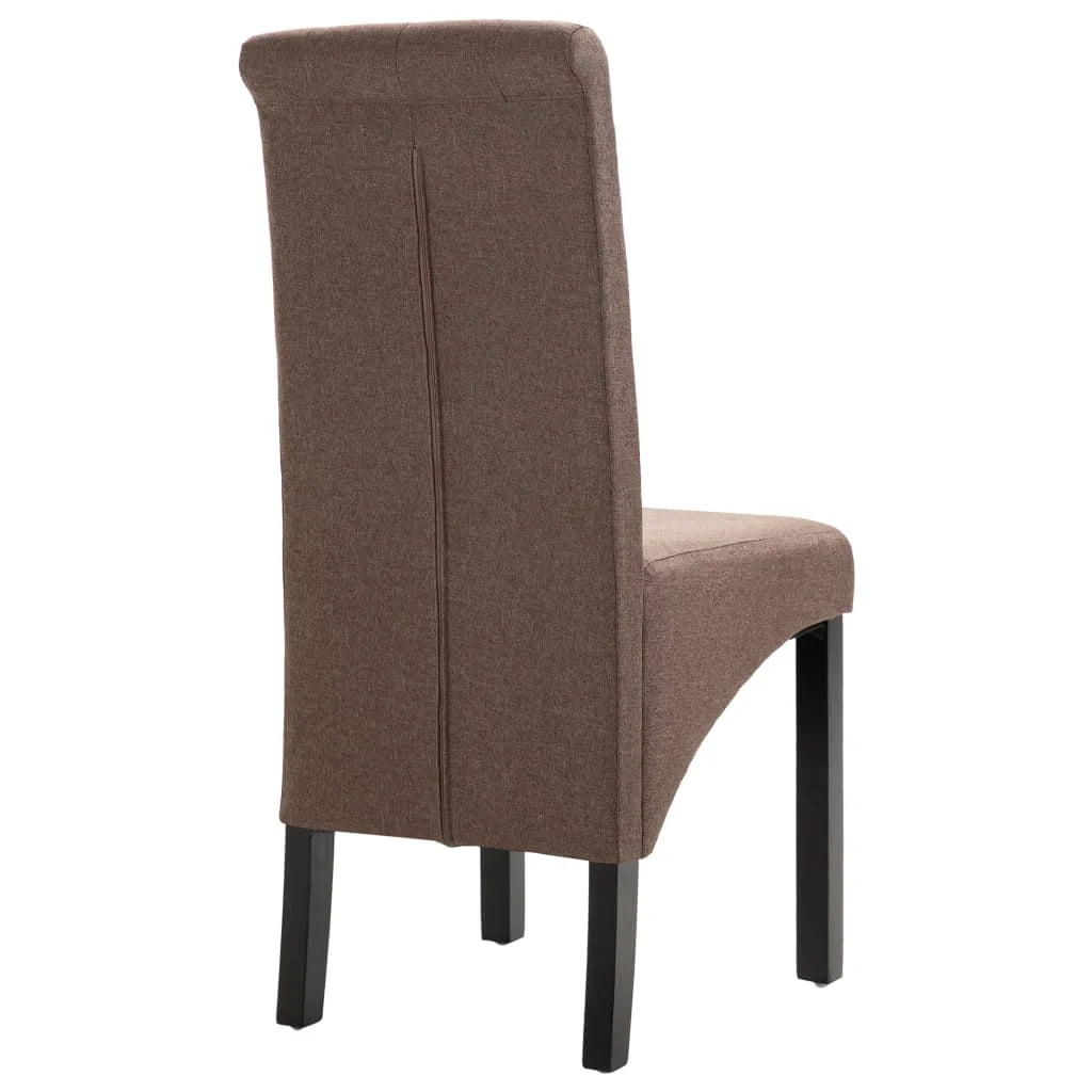 Dining chairs 2 units brown fabric