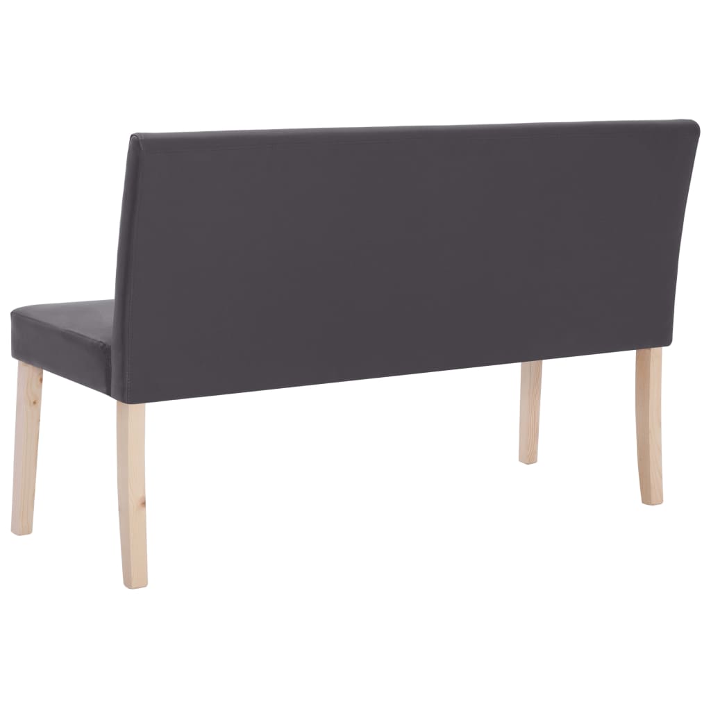 Faux leather bench 139.5 cm grey