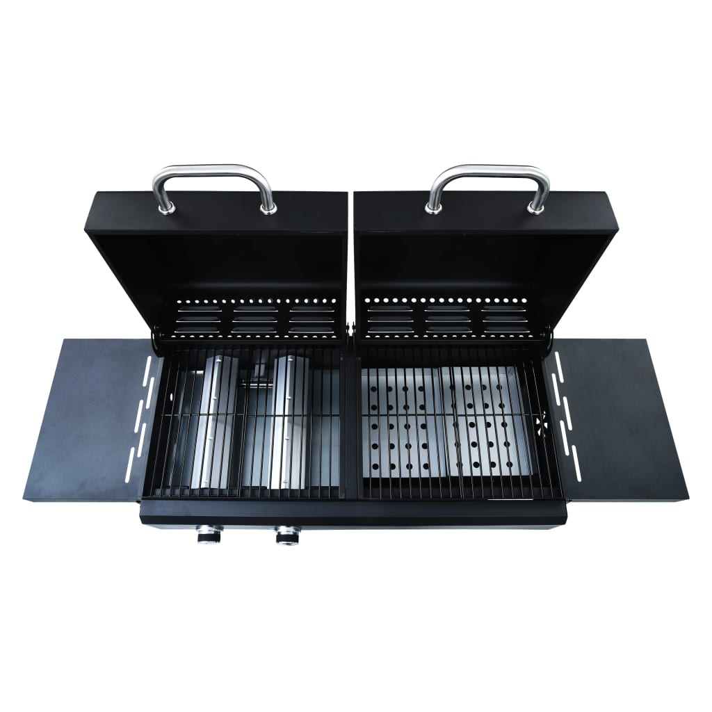 3-burner gas and charcoal combination barbecue