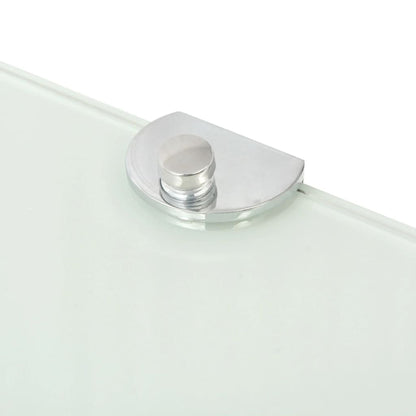 Corner shelves 2 pcs chrome supports white glass 35x35 cm