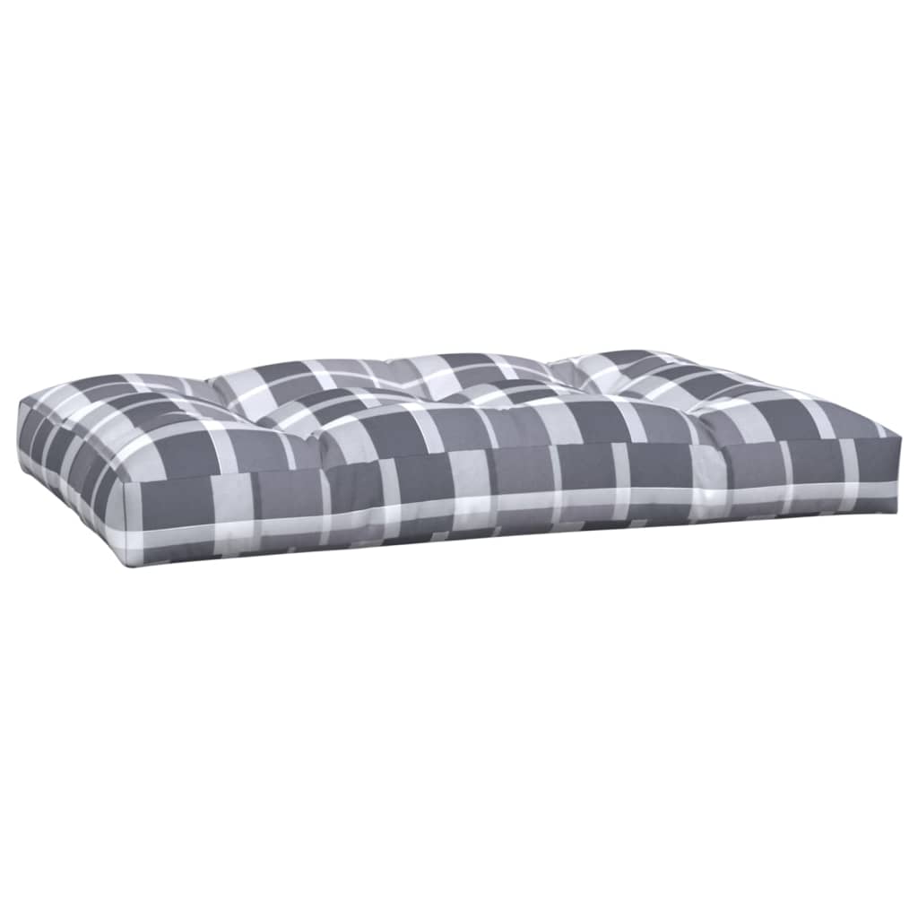 Pallet sofa cushions 5 units grey checkered fabric