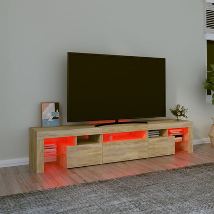 vidaXL TV Cabinet with LED Lights 200x36.5x40 cm 