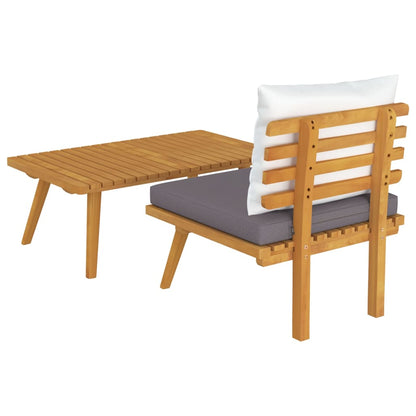 2-piece garden furniture set with cushions made of solid acacia wood