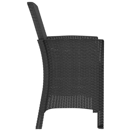 Garden chairs 2 pcs with cushions PP rattan graphite color