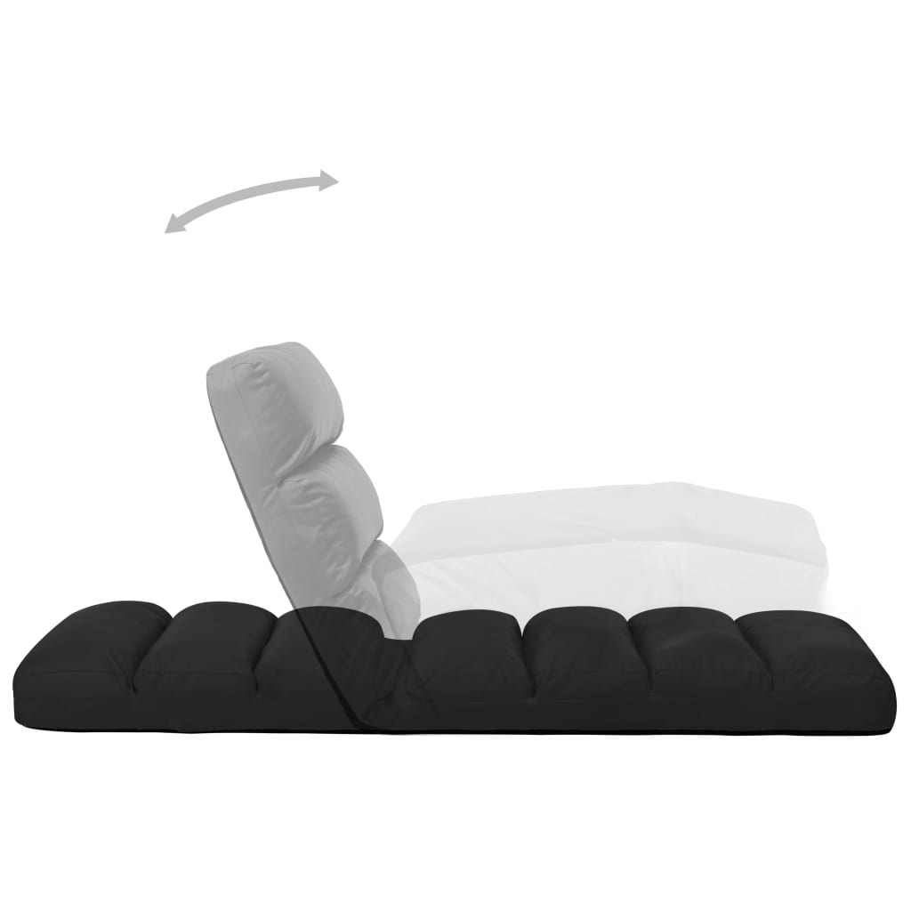 Black Faux Leather Folding Floor Lounger