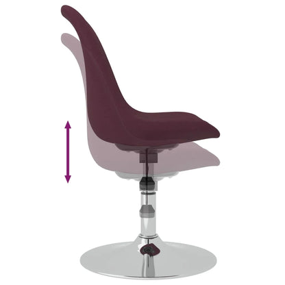 Swivel dining chairs, 4 units, purple fabric