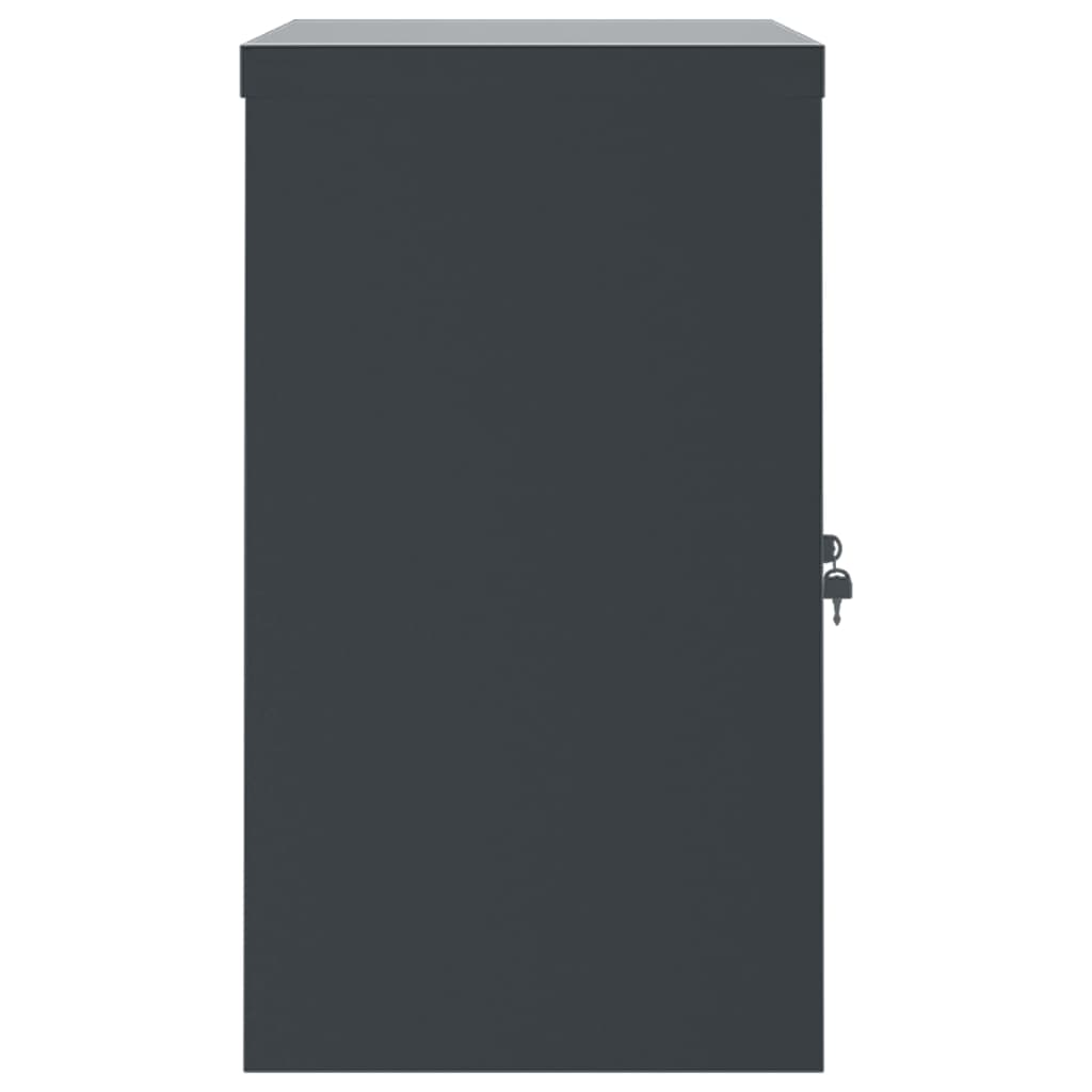 Anthracite grey steel filing cabinet 90x40x70 cm