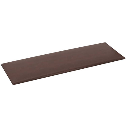 Wall panels 12 pcs brown faux leather 90x30 cm 3.24 m²