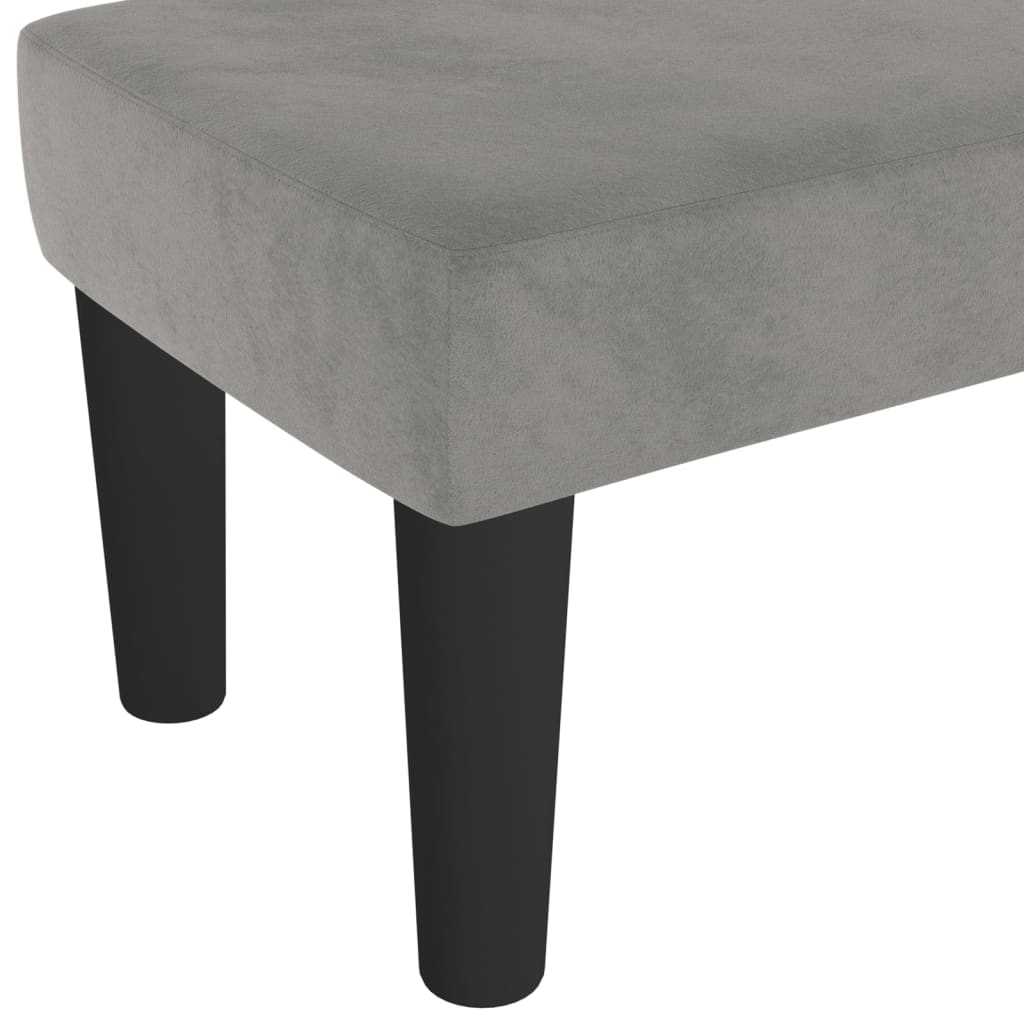 Light grey velvet bench 70x30x30 cm