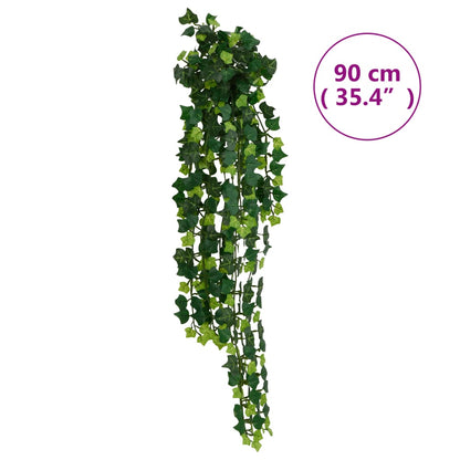 Plantas artificiales colgantes 12 uds 339 hojas verde 90 cm