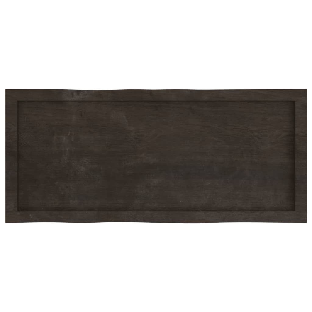 Tablero mesa madera tratada borde vivo marrón 100x40x(2-4) cm