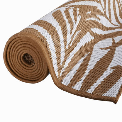 Brown and white reversible outdoor rug 100x200 cm