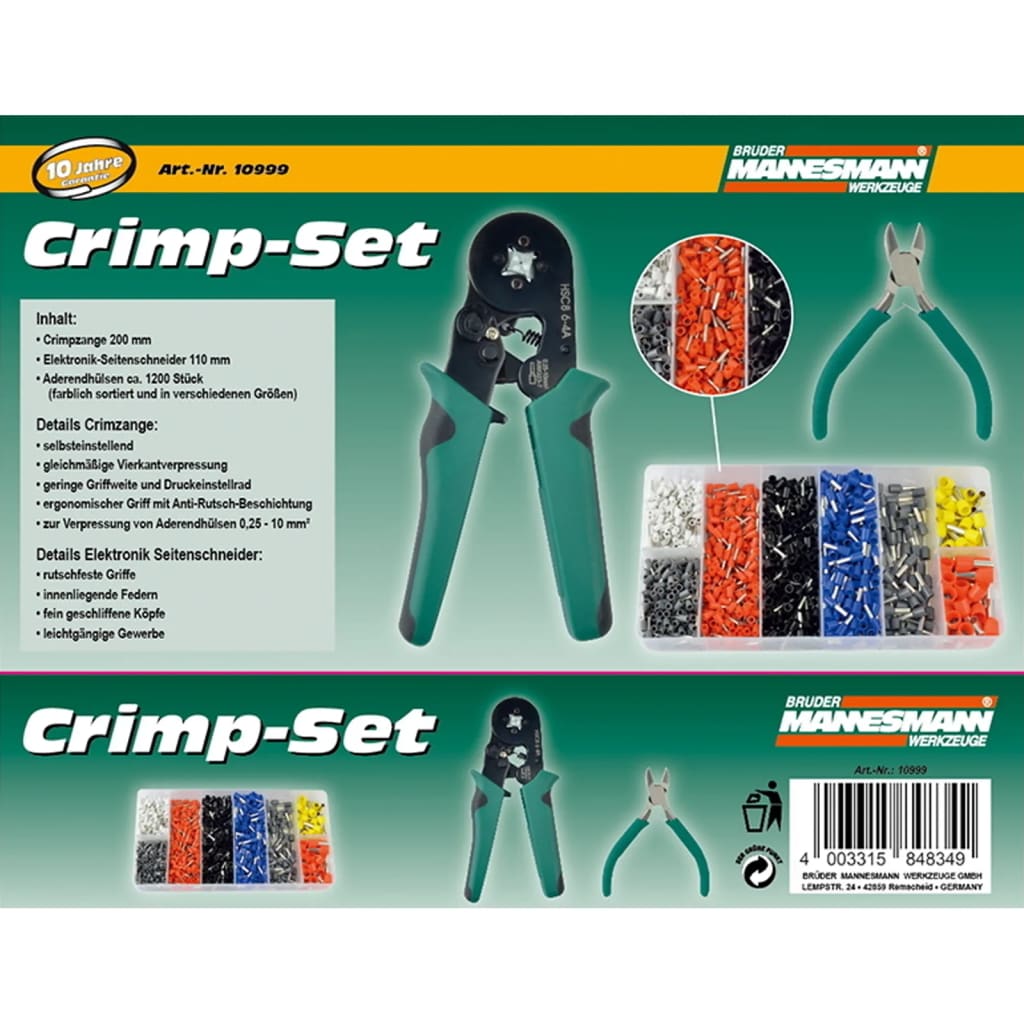 Brüder Mannesmann 1202-piece crimping pliers set