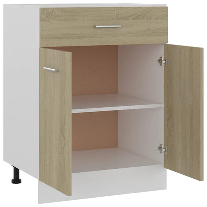 Low cabinet with engineered wood drawer 60x46x81.5cm 