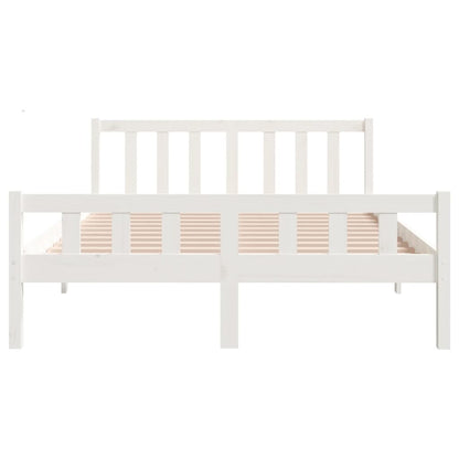 vidaXL Bed frame solid wood white 135x190 cm 