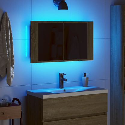 Armario espejo de baño con luz LED acrílico 80x12x45 cm