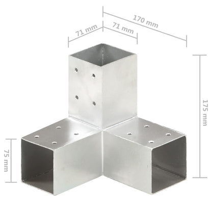 4 Conectores uniones de postes en forma de L/T/Y/X metal galvanizado