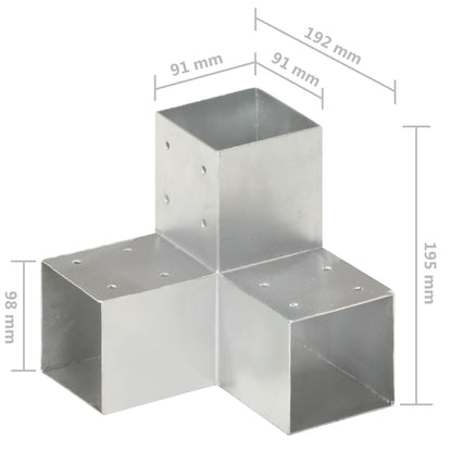 4 Conectores uniones de postes en forma de L/T/Y/X metal galvanizado