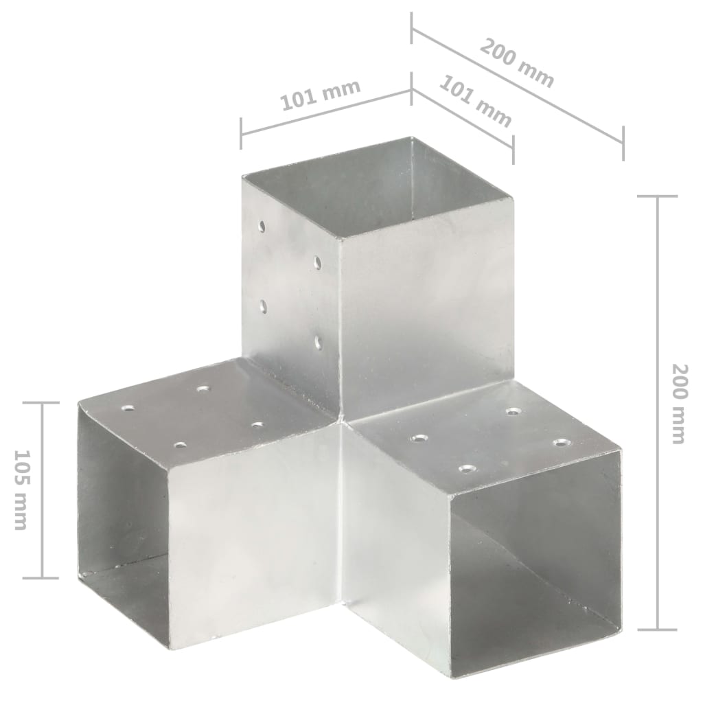 4 Conectores uniones de postes en forma de L/T/Y/X metal galvanizado