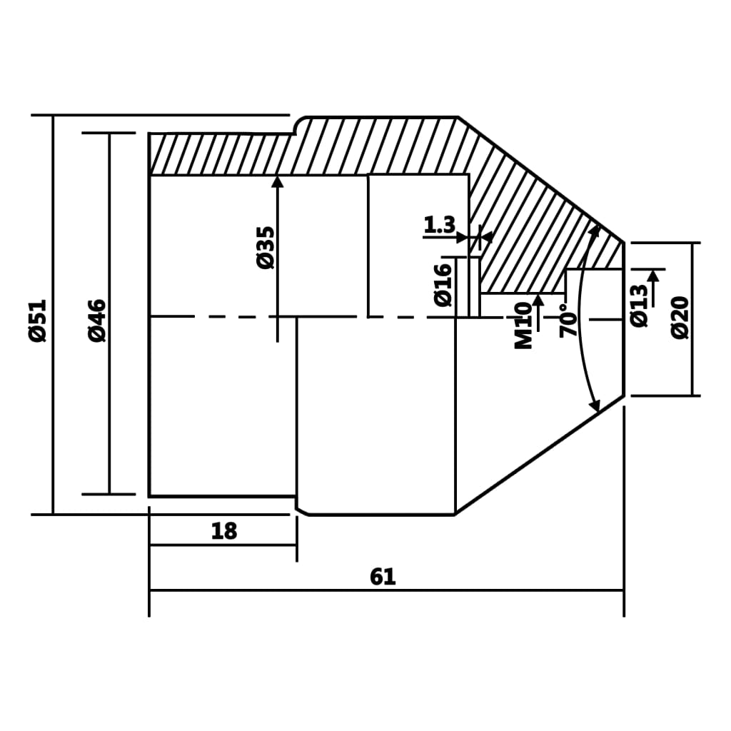 Contrapunto rotativo MT2 20 a 51 mm